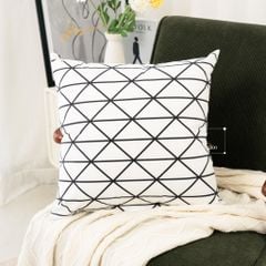 Vỏ gối tựa lưng hình học đen trắng