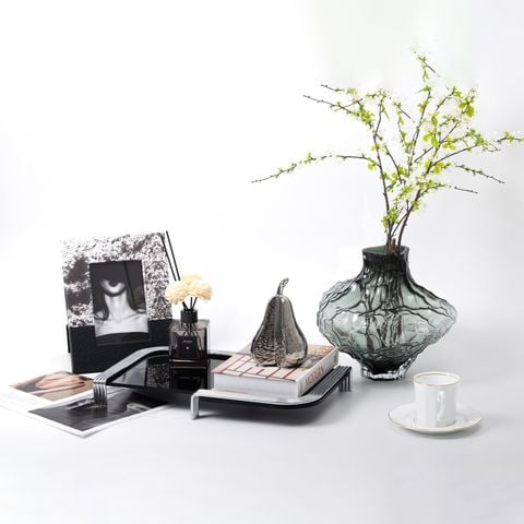 Bộ Trang Trí Bàn Console Hiện Đại Tông Xám Khói Sang Trọng