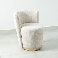 Ghế Đôn Bàn Trang Điểm Canvas Chân Viền Sắt Có Tựa