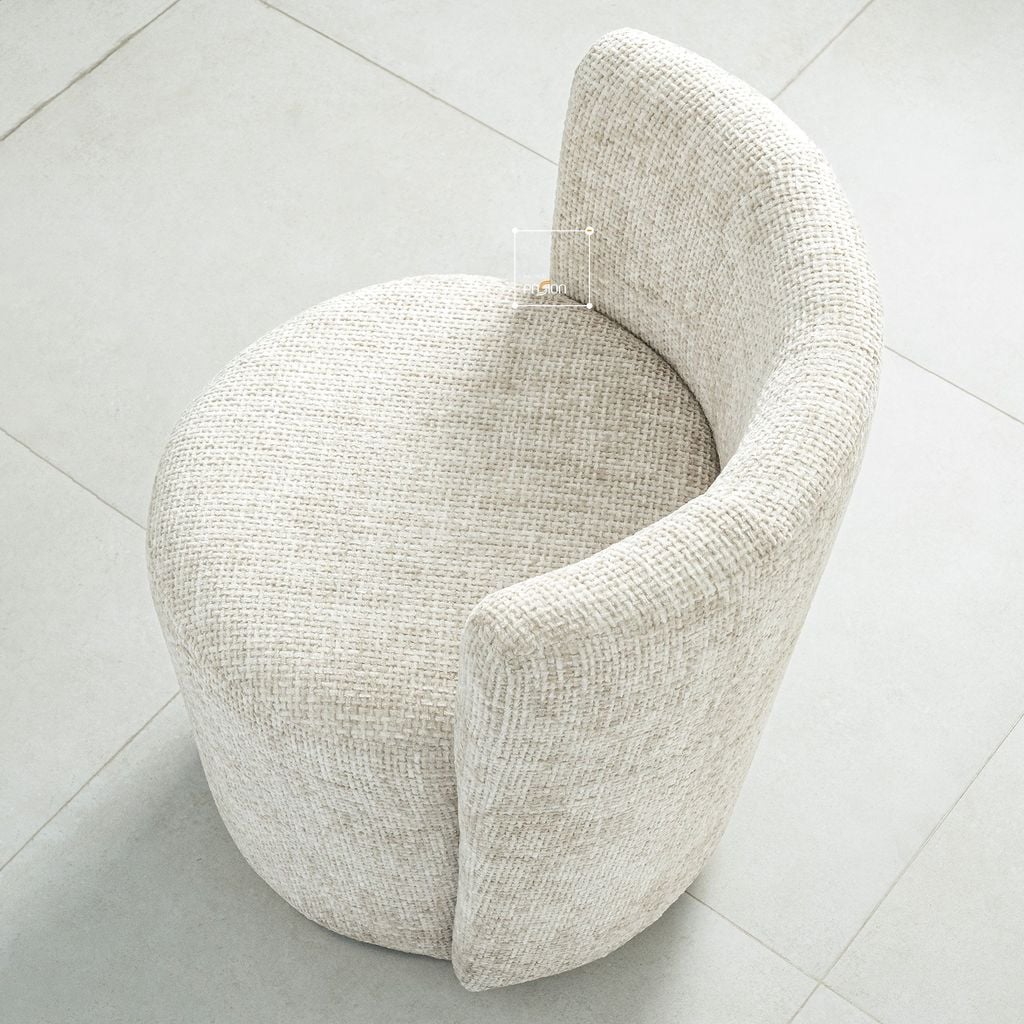 Ghế Đôn Bàn Trang Điểm Canvas Chân Viền Sắt Có Tựa