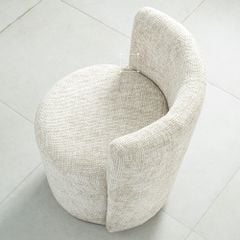 Ghế Đôn Bàn Trang Điểm Canvas Chân Viền Sắt Có Tựa