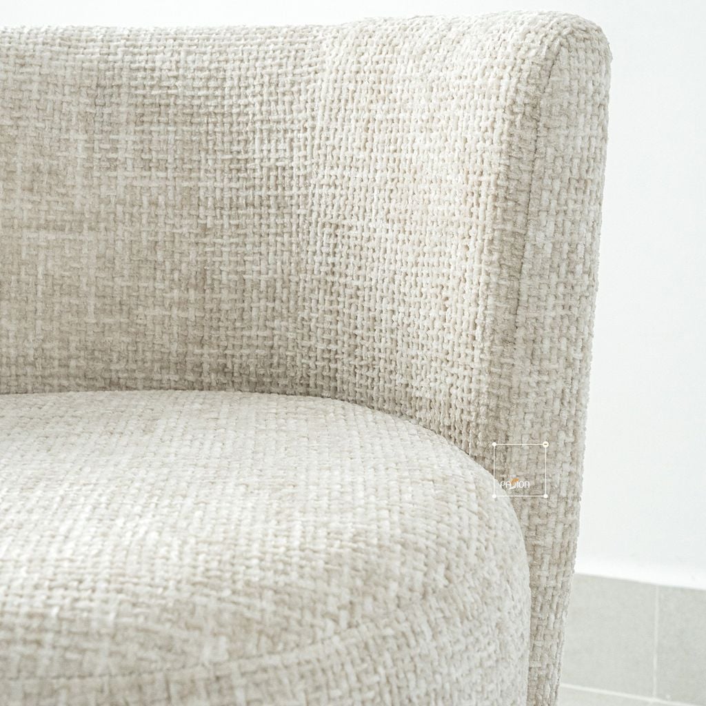 Ghế Đôn Bàn Trang Điểm Canvas Chân Viền Sắt Có Tựa