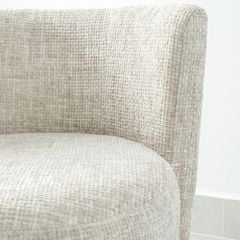 Ghế Đôn Bàn Trang Điểm Canvas Chân Viền Sắt Có Tựa