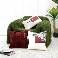 Vỏ Gối Sofa Cao Cấp Trang Trí Giường Ngủ Tông Đỏ Rượu