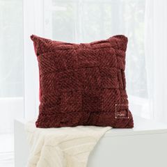 Vỏ Gối Sofa Cao Cấp Trang Trí Giường Ngủ Tông Đỏ Rượu