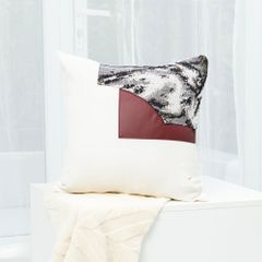 Vỏ Gối Sofa Cao Cấp Trang Trí Giường Ngủ Tông Đỏ Rượu