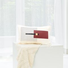 Vỏ Gối Sofa Cao Cấp Trang Trí Giường Ngủ Tông Đỏ Rượu