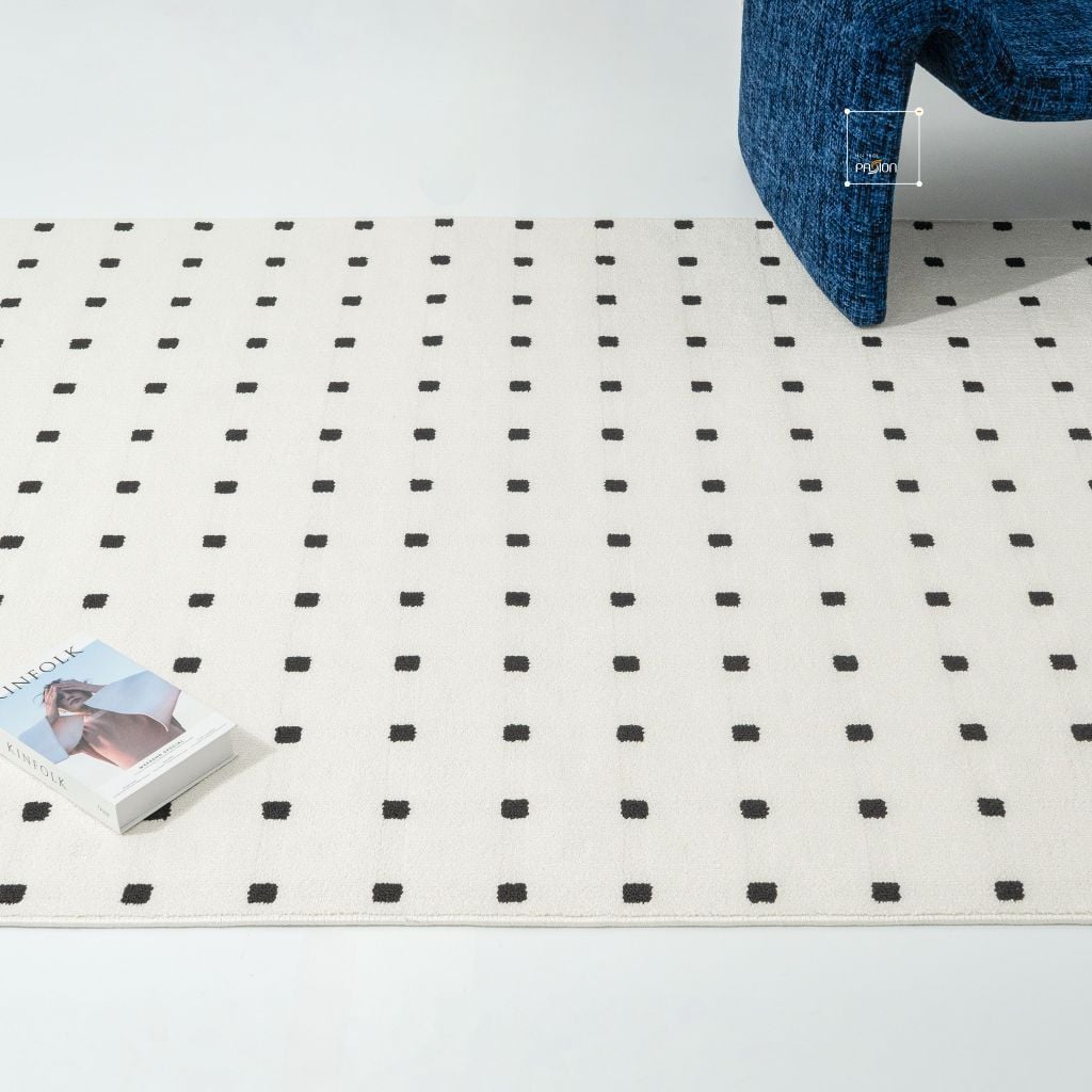 Thảm Trải Sàn Chống Thấm Phong Cách Tối Giản Indochine Chấm Ô Vuông