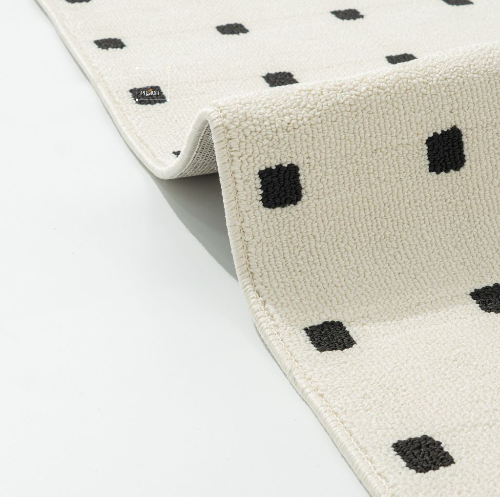 Thảm Trải Sàn Chống Thấm Phong Cách Tối Giản Indochine Chấm Ô Vuông