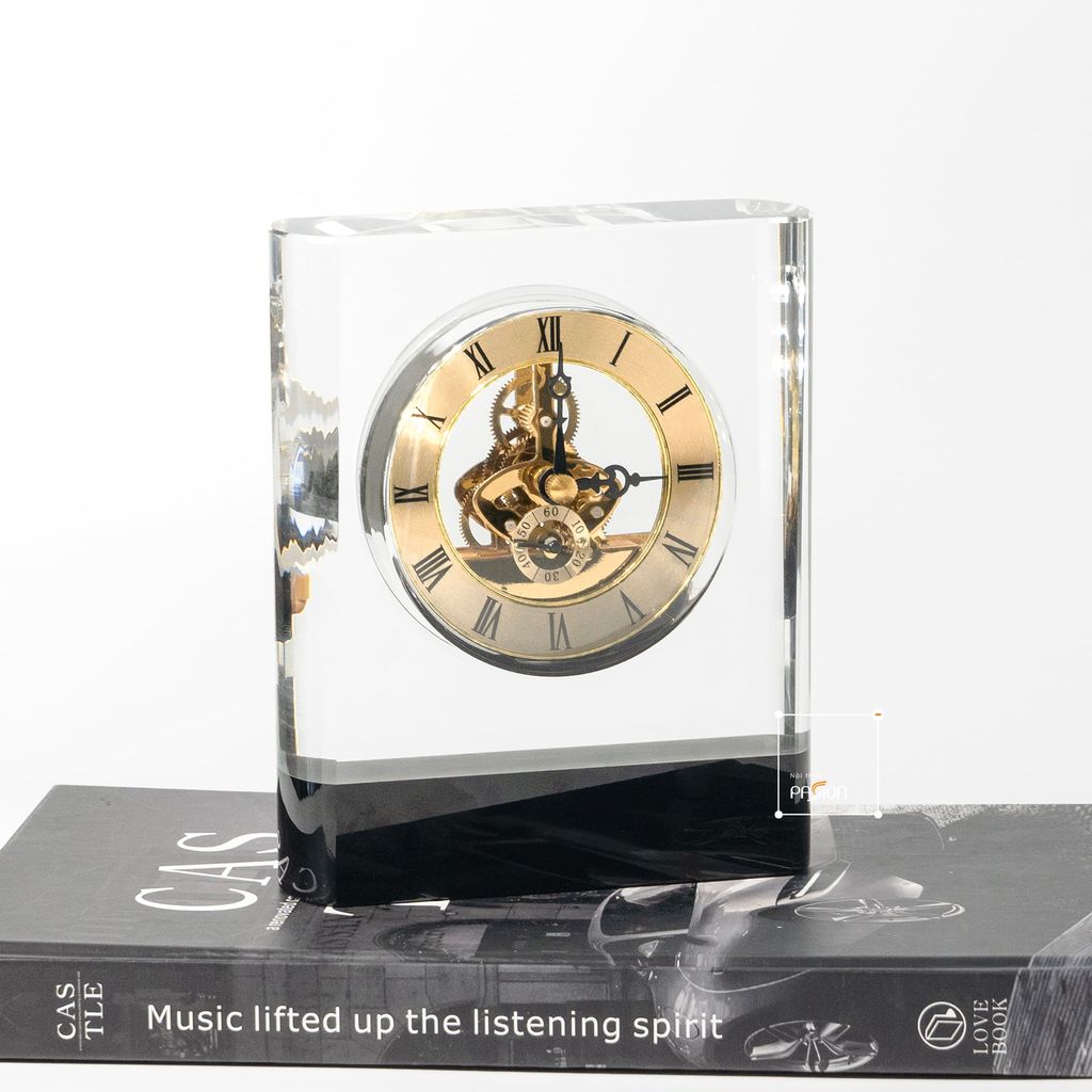 Đồng Hồ Pha Lê Để Bàn Trang Trí Máy Cơ Sang Trọng