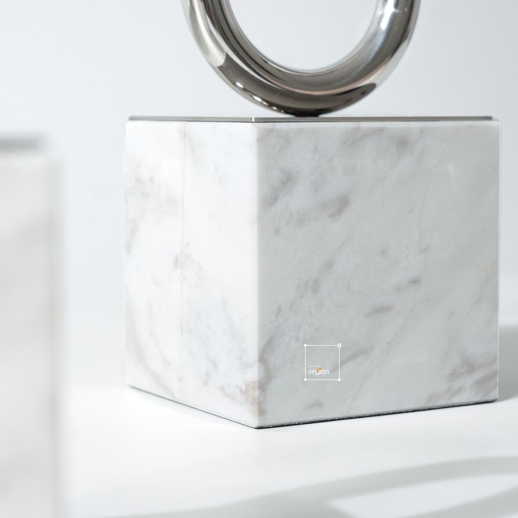 Chặn Sách Đá Thạch Phối Vòng Tròn Bạc