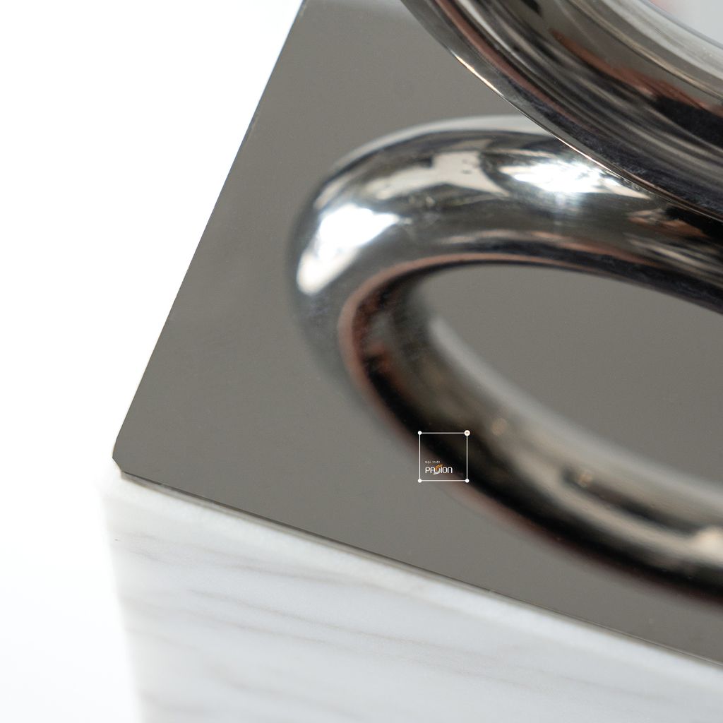 Chặn Sách Đá Thạch Phối Vòng Tròn Bạc