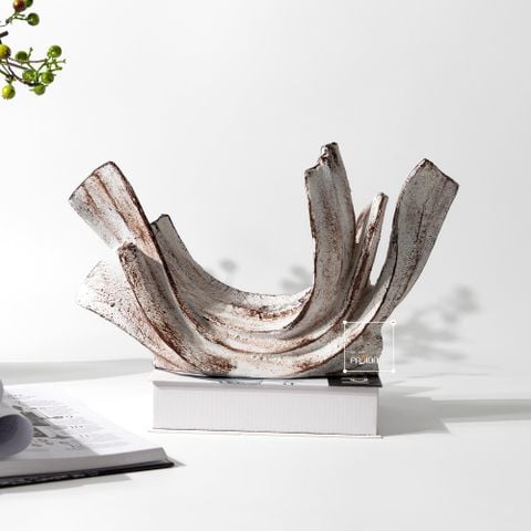 Tượng Decor Để Bàn Hình Dải Lụa Cong Wabi Sabi