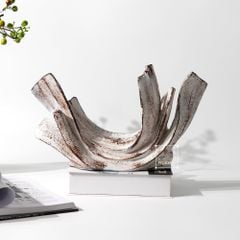 Tượng Decor Để Bàn Hình Dải Lụa Cong Wabi Sabi