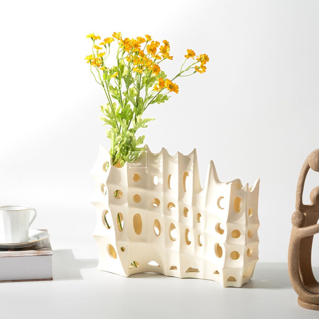 Bình Hoa Nghệ Thuật Mô Hình Rỗng Decor Sáng Tạo