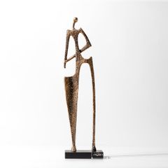Tượng Decor Lớn Metal Hình Người Trừu Tượng Vàng