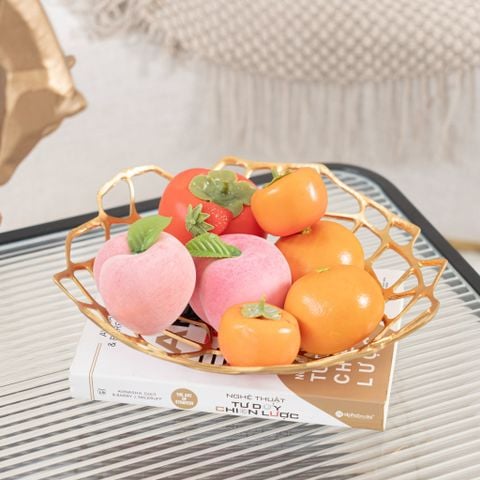 Dĩa Trái Cây Metal Đan Lưới Phong Cách Châu Âu Sang Trọng