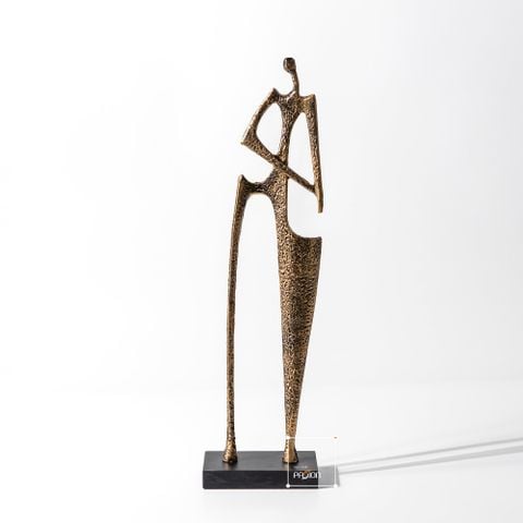 Tượng Decor Lớn Metal Hình Người Trừu Tượng Vàng
