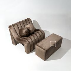 Ghế Bành Dáng Ngồi Gợn Sóng Kèm Đôn