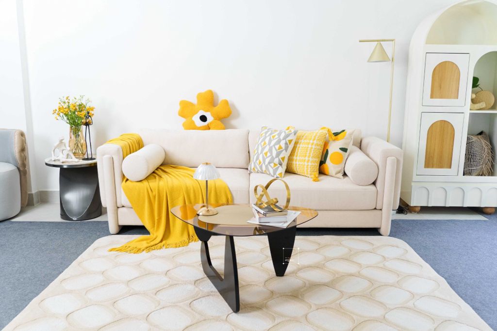 Set Decor Phòng Khách Sắc Vàng Ấm Áp Modern Style