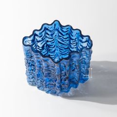 Bình Hoa Thủy Tinh Vuông Vân Sông Băng