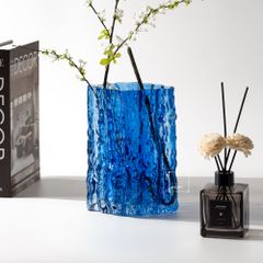 Bình Hoa Thủy Tinh Vuông Vân Sông Băng