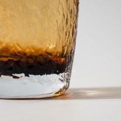 Bình Hoa Thủy Tinh Dày Khối Khuyết Hổ Phách