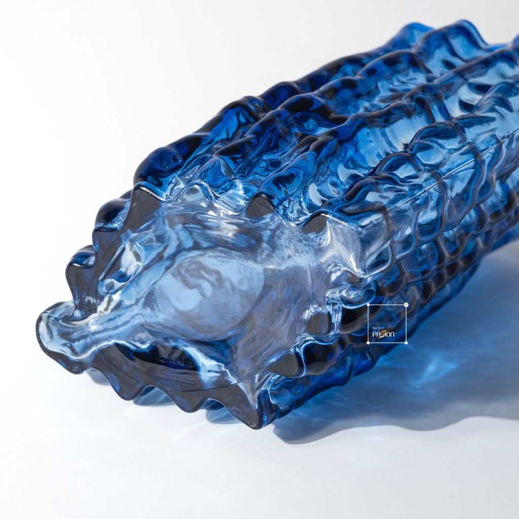 Bình Hoa Thủy Tinh Vuông Vân Sông Băng