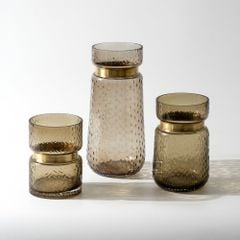Bình Hoa Thủy Tinh Thắt Eo Chấm Hoa