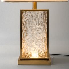 Đèn Bàn Thủy Tinh Viền Vàng Sông Băng Sang Trọng