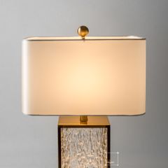 Đèn Bàn Thủy Tinh Viền Vàng Sông Băng Sang Trọng