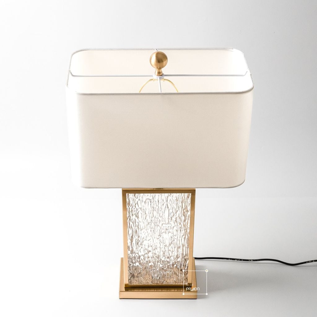 Đèn Bàn Thủy Tinh Viền Vàng Sông Băng Sang Trọng