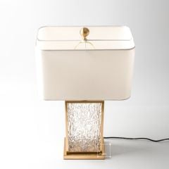 Đèn Bàn Thủy Tinh Viền Vàng Sông Băng Sang Trọng