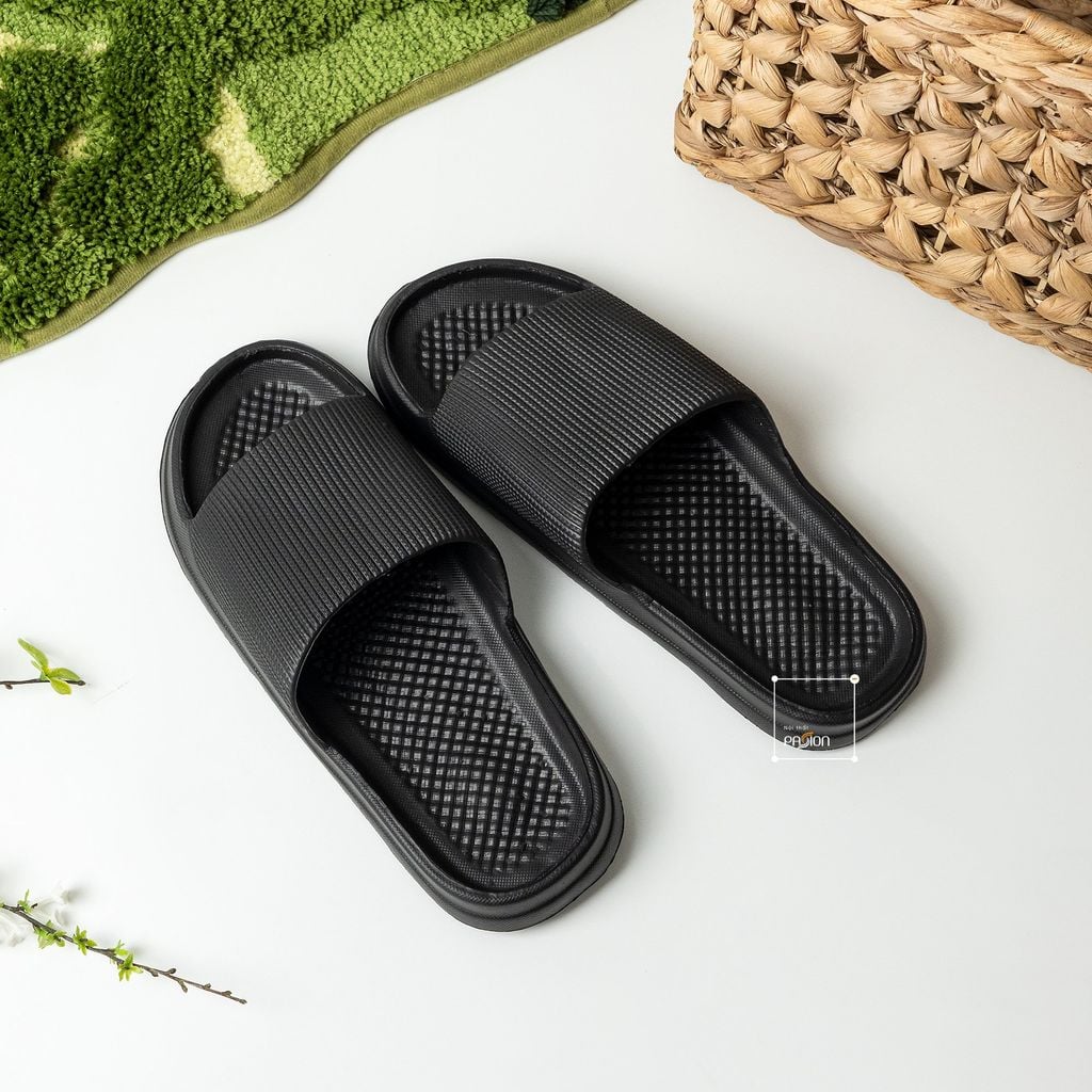 Dép Nhựa Đi Trong Nhà EVA Sọc Xốp Mềm