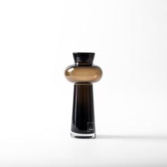 Bình Hoa Thủy Tinh Nâu Kiểu Pháp Gợn Sóng Sang Trọng