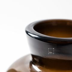 Bình Hoa Thủy Tinh Nâu Kiểu Pháp Gợn Sóng Sang Trọng