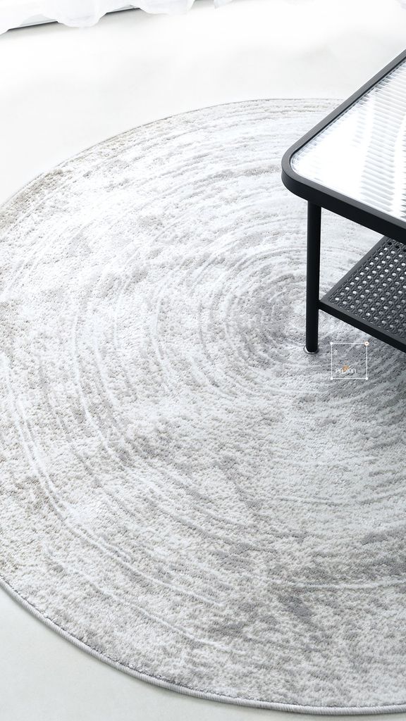 Thảm Tròn Trải Sàn Đế Dệt Sợi Polypropylene Điểm Vòng Tròn Nổi