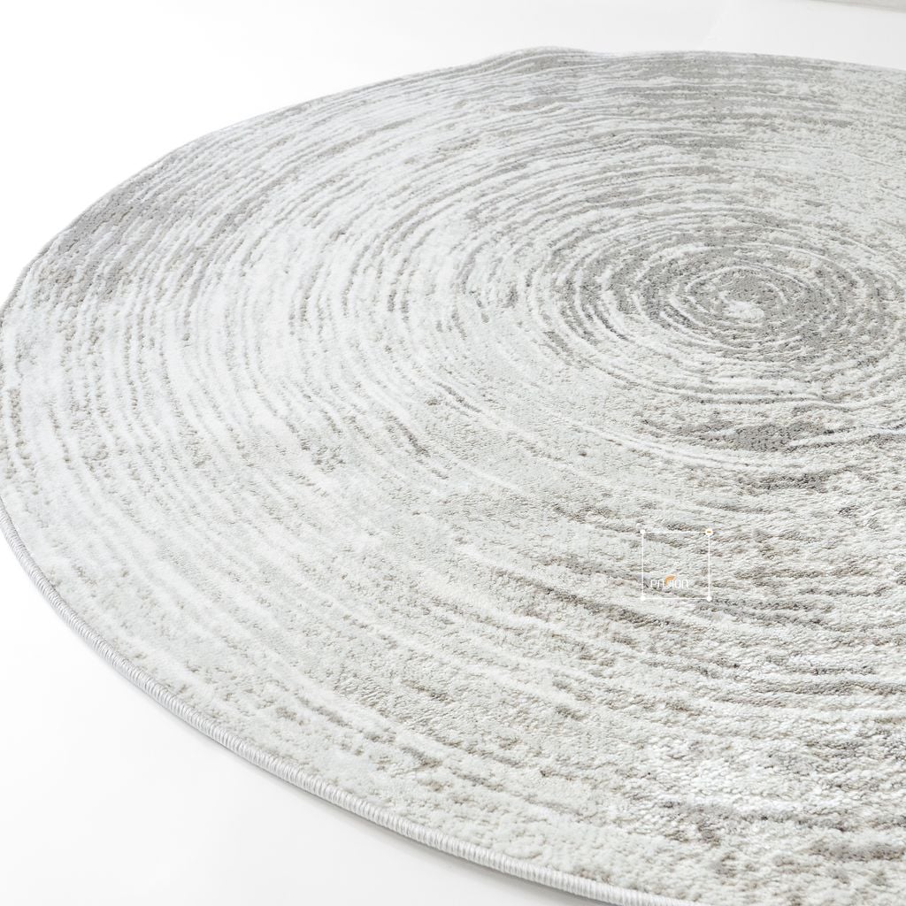 Thảm Tròn Trải Sàn Đế Dệt Sợi Polypropylene Điểm Vòng Tròn Nổi