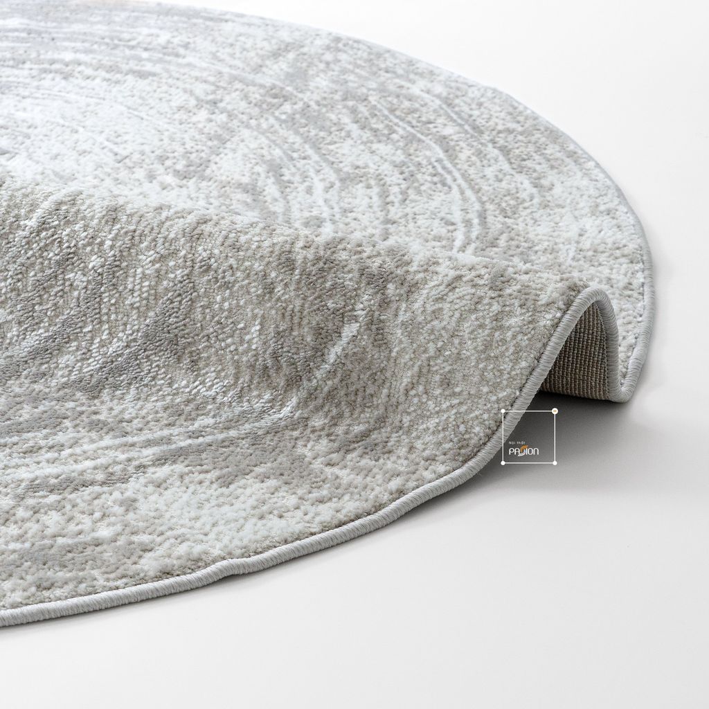 Thảm Tròn Trải Sàn Đế Dệt Sợi Polypropylene Điểm Vòng Tròn Nổi