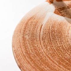 Bình Hoa Gốm Thô Phong Cách Wabi Sabi Nâu Sọc Trắng