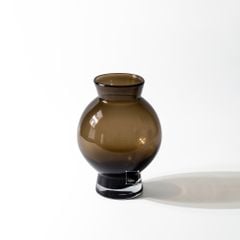 Bình Hoa Thủy Tinh Nâu Kiểu Pháp Gợn Sóng Sang Trọng