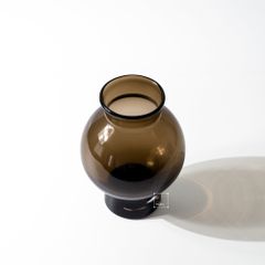 Bình Hoa Thủy Tinh Nâu Kiểu Pháp Gợn Sóng Sang Trọng