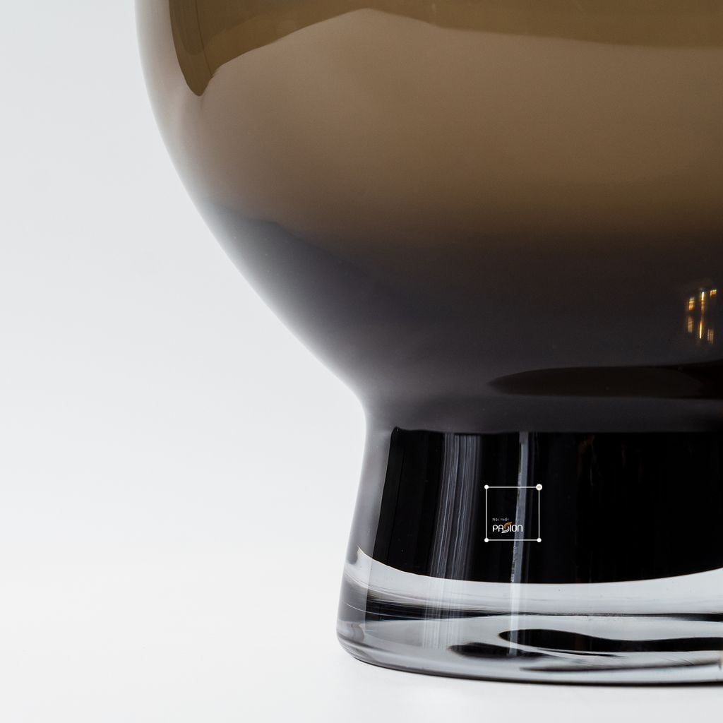 Bình Hoa Thủy Tinh Nâu Kiểu Pháp Gợn Sóng Sang Trọng