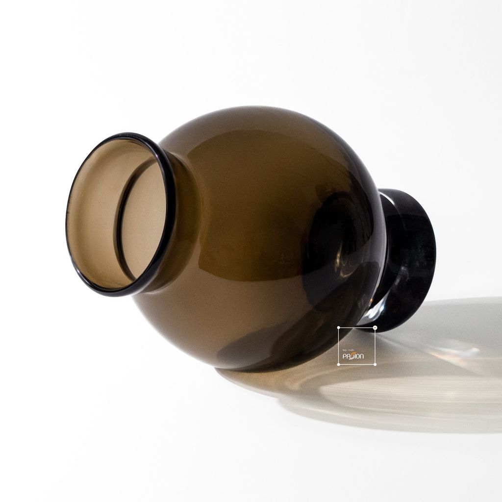 Bình Hoa Thủy Tinh Nâu Kiểu Pháp Gợn Sóng Sang Trọng