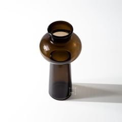 Bình Hoa Thủy Tinh Nâu Kiểu Pháp Gợn Sóng Sang Trọng