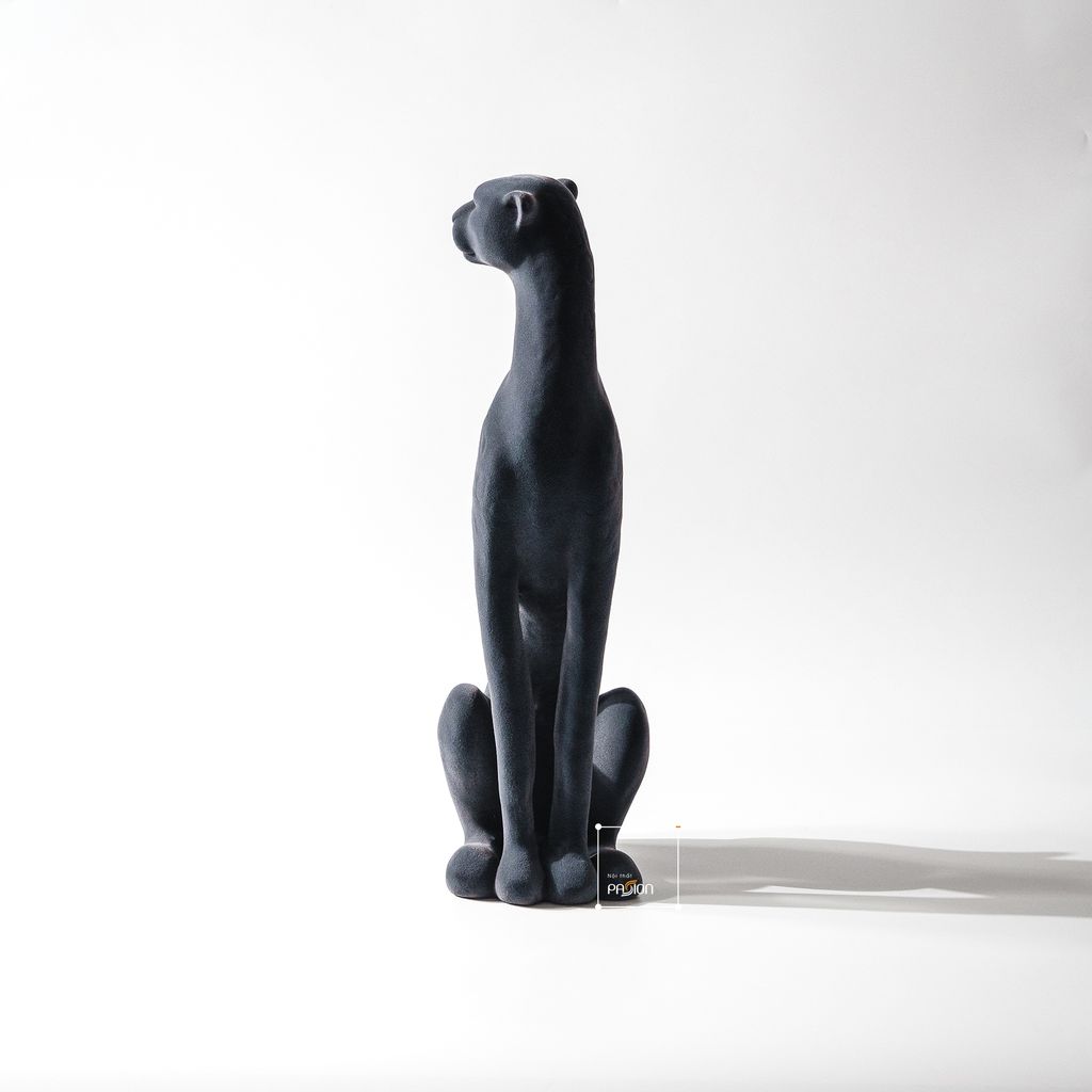 Tượng Báo Nâu Hình Đốm Nhung Ngồi Sang Trọng