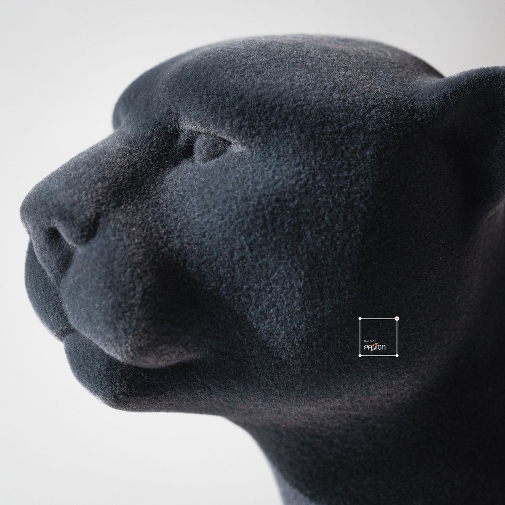 Tượng Báo Nâu Hình Đốm Nhung Ngồi Sang Trọng