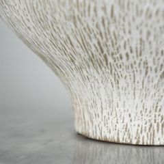 Bình Hoa Gốm Sứ Tông Xám Vân Sọc Phong Cách Wabi Sabi Miệng Cong