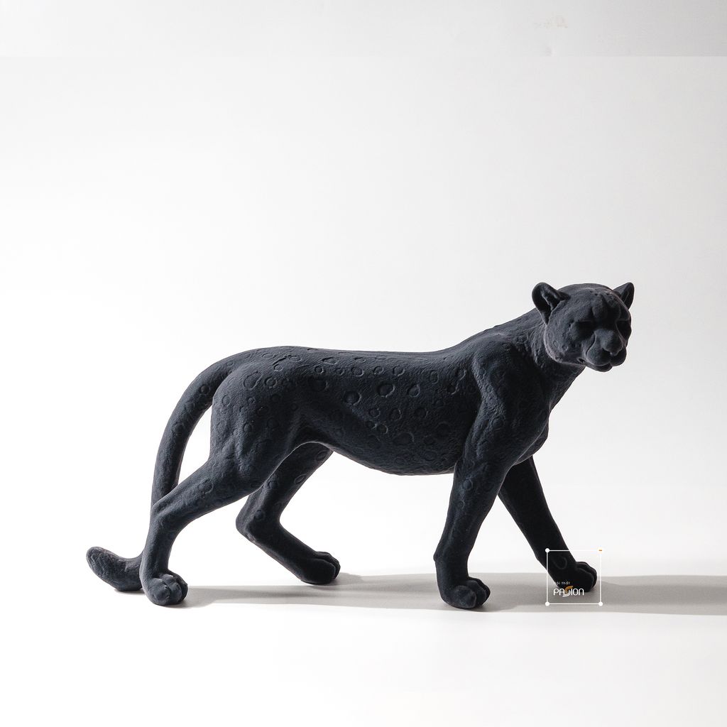 Tượng Báo Nâu Hình Đốm Nhung Ngồi Sang Trọng