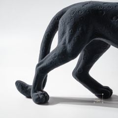 Tượng Báo Nâu Hình Đốm Nhung Ngồi Sang Trọng